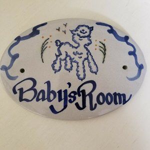 Vintage Baby Room Plaque for Wall Made by Louisville Stoneware